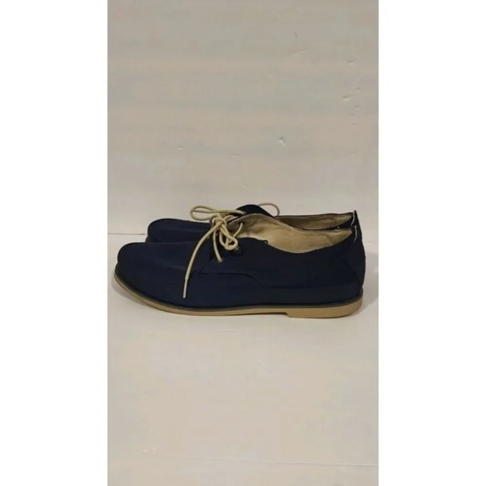 OluKai Lace Up Shoes Men's 11 Blue Canvas Leather‎ Honolulu Lace Mesh Casual